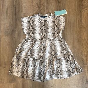 Shore Stylish Snake Print Kids Dress